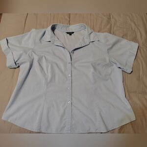 George Light Blue ,Button-Up Woman's Shirt size 3X 22W-24W